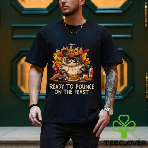 Ready To Pounce On The Feast   Thanksgiving Cat Classic T Shirt