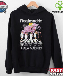 Real Madrid Hala Madrid Abbey Road peach blossom signature shirt
