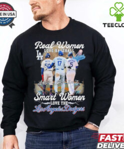 Real Women Love Baseball Smart Women Love Freddie Freeman Mookie Betts And Shohei Ohtani 2024 Shirt