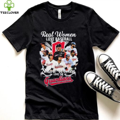 Real Women Love Baseball Smart Women Love The Cleveland Guardians Signatures Shirt