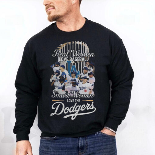 Real Women Love Baseball Smart Women Love The Los Angeles Dodgers MLB T Shirt