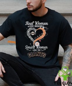 Real Women Love Baseball Smart Women Love The San Francisco Giants Let’s Go Giants Heart Diamond Shirt