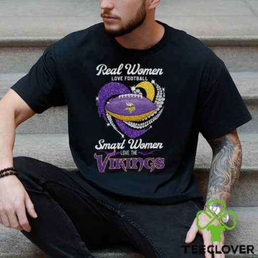Real Women Love Football Smart Women Love Minnesota Vikings Heart Diamond 2023 Shirt
