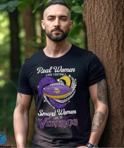 Real Women Love Football Smart Women Love Minnesota Vikings Heart Diamond 2023 Shirt