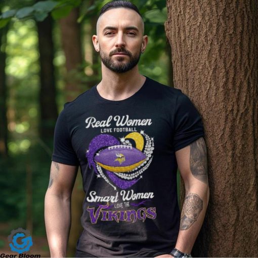 Real Women Love Football Smart Women Love Minnesota Vikings Heart Diamond 2023 Shirt