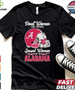 Real Women Love Football Smart Women Love The Alabama Crimson Tide X Snoopy Shirt