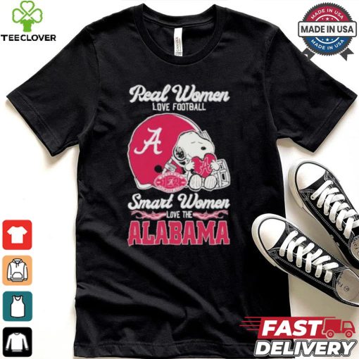 Real Women Love Football Smart Women Love The Alabama Crimson Tide X Snoopy Shirt