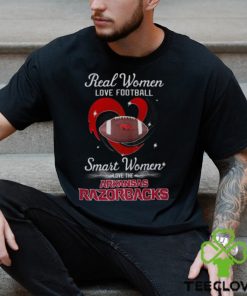 Real Women Love Football Smart Women Love The Arizona Razorbacks Diamond Heart T shirt