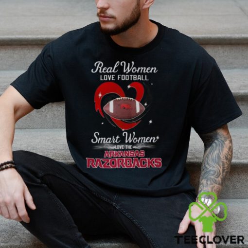 Real Women Love Football Smart Women Love The Arizona Razorbacks Diamond Heart T shirt