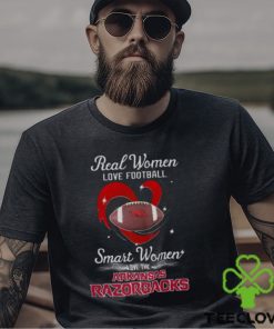 Real Women Love Football Smart Women Love The Arizona Razorbacks Diamond Heart T shirt