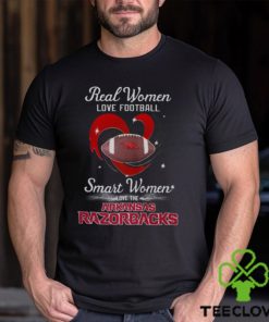 Real Women Love Football Smart Women Love The Arizona Razorbacks Diamond Heart T shirt