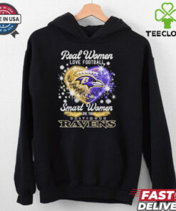 Real Women Love Football Smart Women Love The Baltimore Ravens Heart T Shirts