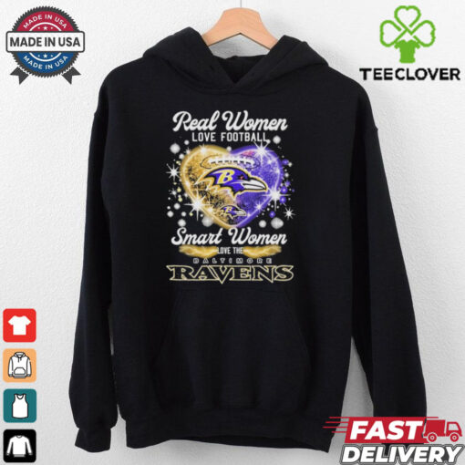 Real Women Love Football Smart Women Love The Baltimore Ravens Heart T Shirts