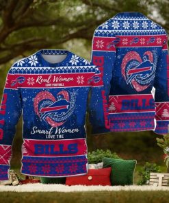 Real Women Love Football Smart Women Love The Buffalo Bills Ugly Christmas Sweater Christmas Gift For Fans