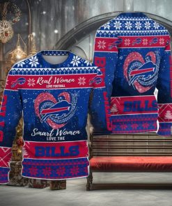 Real Women Love Football Smart Women Love The Buffalo Bills Ugly Christmas Sweater Christmas Gift For Fans