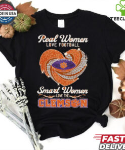 Real Women Love Football Smart Women Love The Clemson Tigers Heart Diamond 2024 shirt
