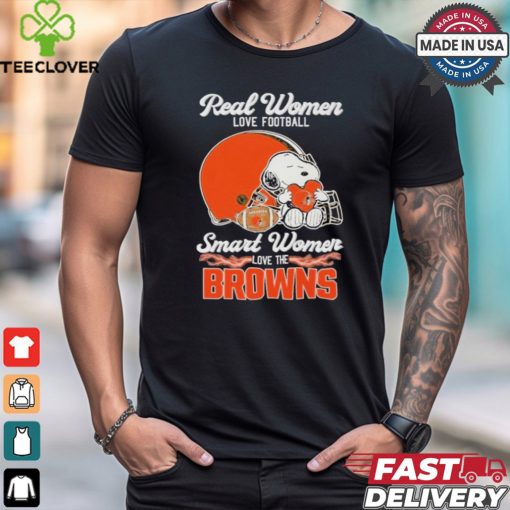 Real Women Love Football Smart Women Love The Cleveland Browns T Shirt