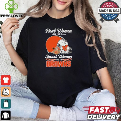 Real Women Love Football Smart Women Love The Cleveland Browns T Shirt