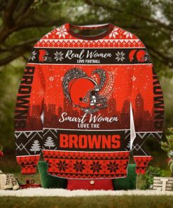 Real Women Love Football Smart Women Love The Cleveland Browns Ugly Christmas Sweater