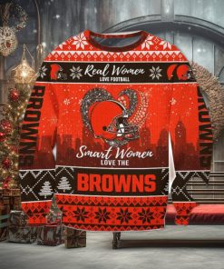 Real Women Love Football Smart Women Love The Cleveland Browns Ugly Christmas Sweater