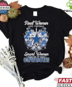 Real Women Love Football Smart Women Love The Dallas Cowboys Flower Heart Diamonds 2024 shirt