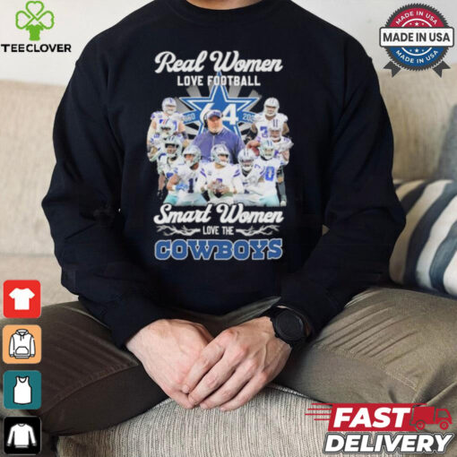 Real Women Love Football Smart Women Love The Dallas Cowboys Football Team 2024 Shirt