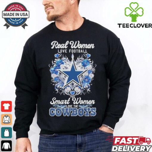 Real Women Love Football Smart Women Love The Dallas Cowboys X Floral Diamonds Shirt