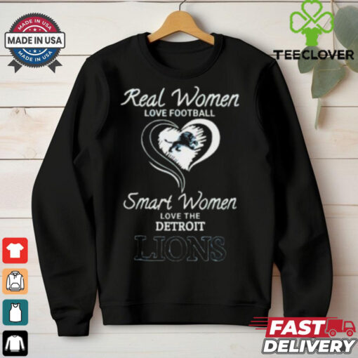Real Women Love Football Smart Women Love The Detroit Lions 2024 T Shirt