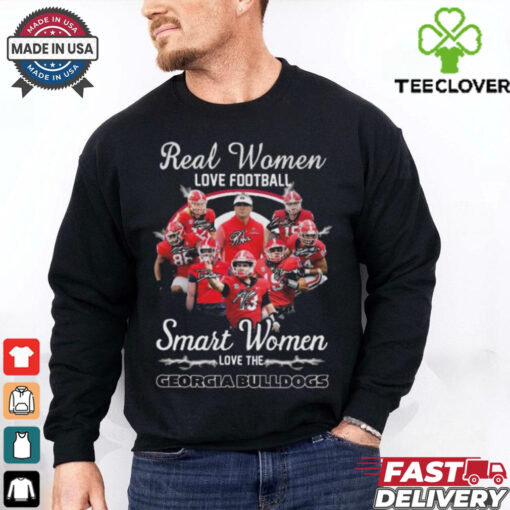 Real Women Love Football Smart Women Love The Georgia Bulldogs Sec Champions Signatures T Shirt