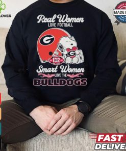 Real Women Love Football Smart Women Love The Georgia Bulldogs X Snoopy Shirt