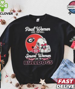 Real Women Love Football Smart Women Love The Georgia Bulldogs X Snoopy Shirt