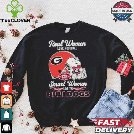 Real Women Love Football Smart Women Love The Georgia Bulldogs X Snoopy Shirt