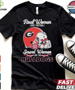 Real Women Love Football Smart Women Love The Georgia Bulldogs X Snoopy Shirt