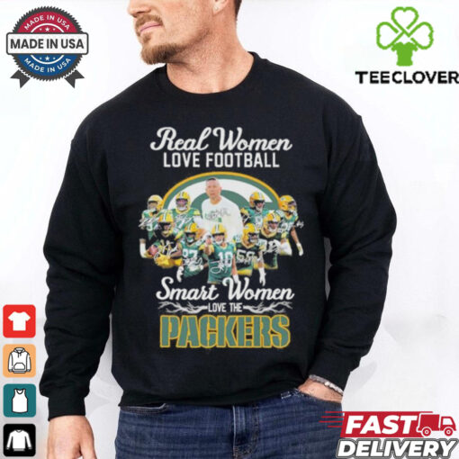 Real Women Love Football Smart Women Love The Green Bay Packers 2024 Signatures Shirt