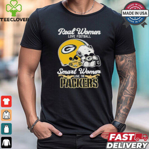 Real Women Love Football Smart Women Love The Green Bay Packers X Snoopy Shirt