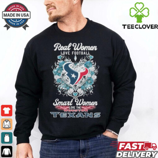 Real Women Love Football Smart Women Love The Houston Texans X Floral Diamonds Shirt