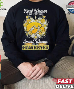 Real Women Love Football Smart Women Love The Iowa Hawkeyes X Heart Flower Shirt