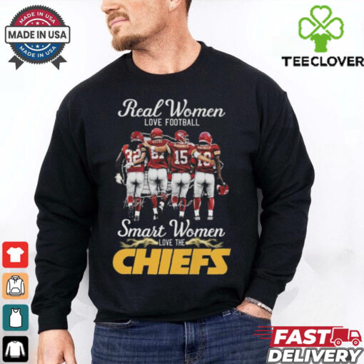 Real Women Love Football Smart Women Love The Kansas City Chiefs 4 Players Signatures 2024 Shirt
