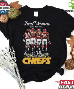 Real Women Love Football Smart Women Love The Kansas City Chiefs 4 Players Signatures 2024 Shirt