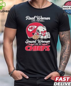 Real Women Love Football Smart Women Love The Kansas City Chiefs Snoopy Love Shirt