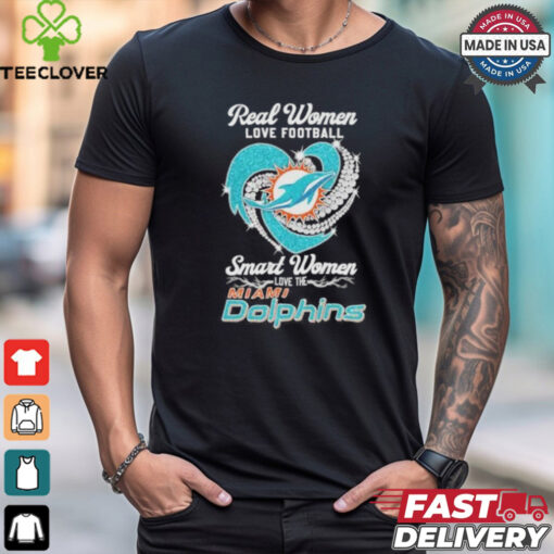 Real Women Love Football Smart Women Love The Miami Dolphins Diamonds 2024 Shirt
