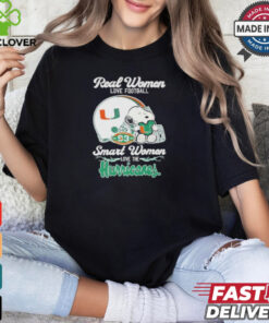 Real Women Love Football Smart Women Love The Miami Hurricanes X Snoopy Shirt