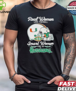 Real Women Love Football Smart Women Love The Miami Hurricanes X Snoopy Shirt