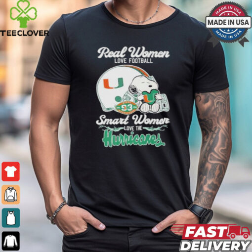 Real Women Love Football Smart Women Love The Miami Hurricanes X Snoopy Shirt