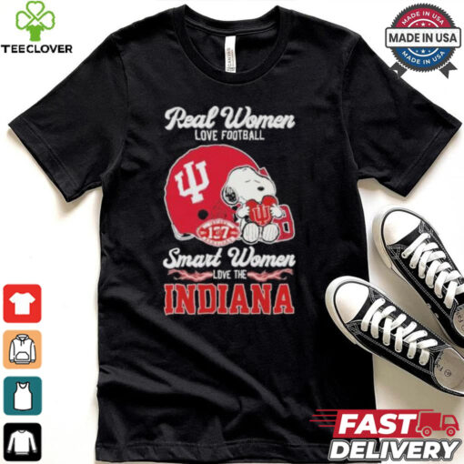 Real Women Love Football Smart Women Love The New Indiana Hoosiers X Snoopy Shirt