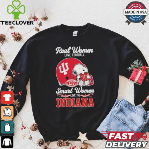 Real Women Love Football Smart Women Love The New Indiana Hoosiers X Snoopy Shirt