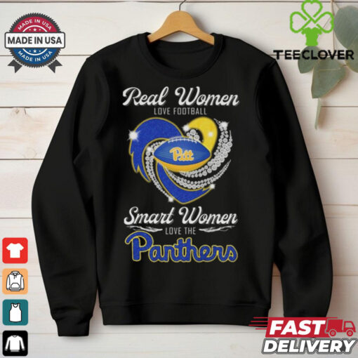 Real Women Love Football Smart Women Love The Panthers Diamond Heart Shirt