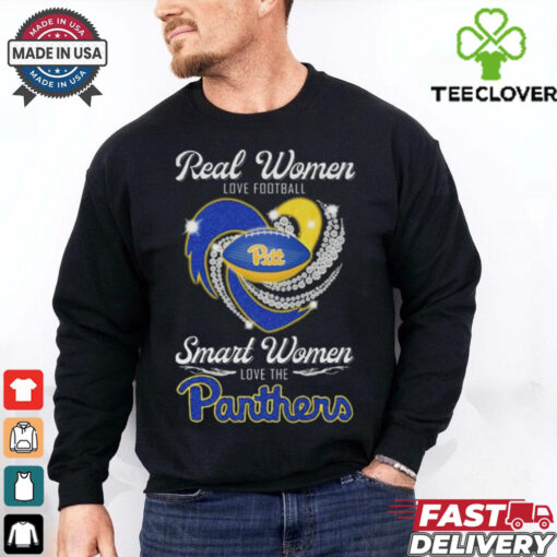 Real Women Love Football Smart Women Love The Panthers Diamond Heart Shirt