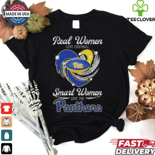Real Women Love Football Smart Women Love The Panthers Diamond Heart Shirt