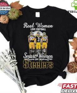 Real Women Love Football Smart Women Love The Pittsburgh Steelers Watt, Wilson And Harris Signatures Shirt